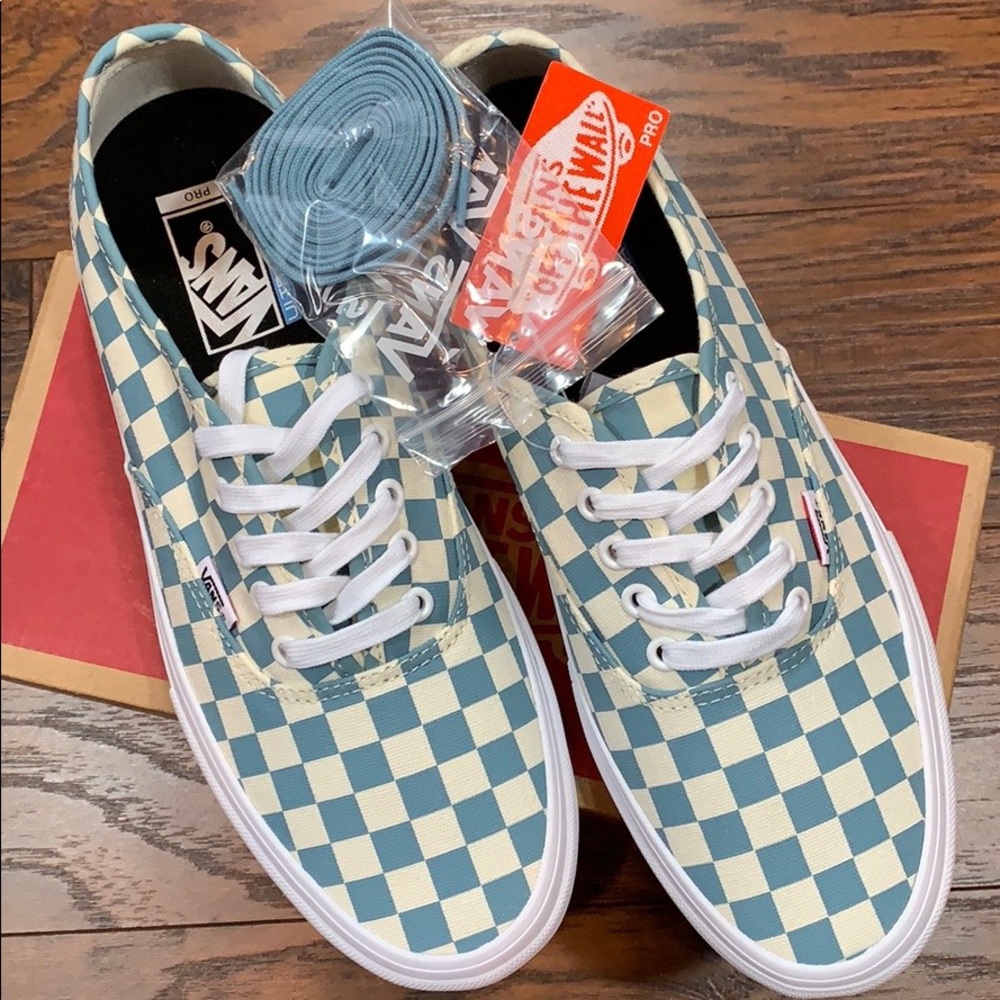 VANS AUTHENTIC PRO CHECKERBOARD SMOKE BLUE MEN’S - Picture 13 of 15